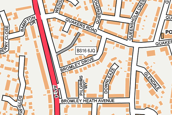 BS16 6JQ map - OS OpenMap – Local (Ordnance Survey) BS16 6JQ map - OS OpenMap – Local (Ordnance Survey)