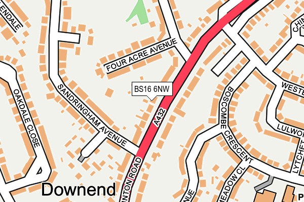 BS16 6NW map - OS OpenMap – Local (Ordnance Survey) BS16 6NW map - OS OpenMap – Local (Ordnance Survey)