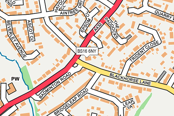 BS16 6NY map - OS OpenMap – Local (Ordnance Survey) BS16 6NY map - OS OpenMap – Local (Ordnance Survey)