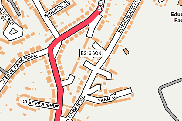 BS16 6QN map - OS OpenMap – Local (Ordnance Survey) BS16 6QN map - OS OpenMap – Local (Ordnance Survey)
