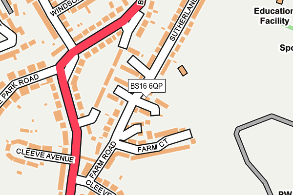 BS16 6QP map - OS OpenMap – Local (Ordnance Survey) BS16 6QP map - OS OpenMap – Local (Ordnance Survey)