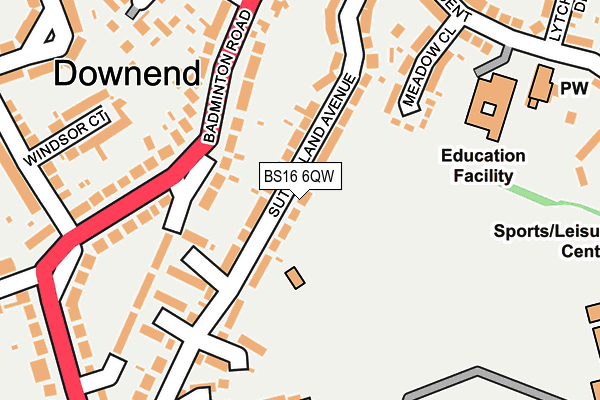 BS16 6QW map - OS OpenMap – Local (Ordnance Survey) BS16 6QW map - OS OpenMap – Local (Ordnance Survey)
