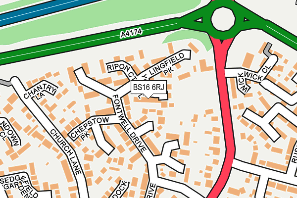 BS16 6RJ map - OS OpenMap – Local (Ordnance Survey) BS16 6RJ map - OS OpenMap – Local (Ordnance Survey)