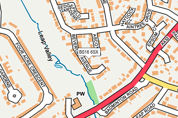 BS16 6SX map - OS OpenMap – Local (Ordnance Survey) BS16 6SX map - OS OpenMap – Local (Ordnance Survey)