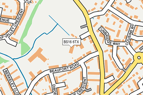 BS16 6TX map - OS OpenMap – Local (Ordnance Survey) BS16 6TX map - OS OpenMap – Local (Ordnance Survey)