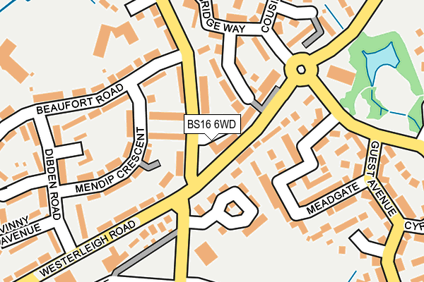 BS16 6WD map - OS OpenMap – Local (Ordnance Survey)