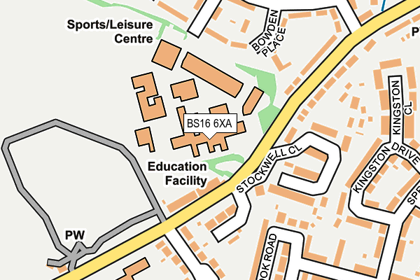 BS16 6XA map - OS OpenMap – Local (Ordnance Survey) BS16 6XA map - OS OpenMap – Local (Ordnance Survey)
