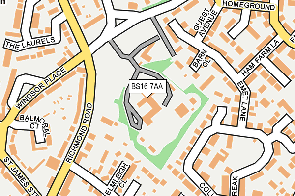 BS16 7AA map - OS OpenMap – Local (Ordnance Survey) BS16 7AA map - OS OpenMap – Local (Ordnance Survey)