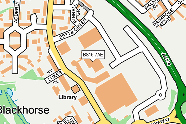BS16 7AE map - OS OpenMap – Local (Ordnance Survey) BS16 7AE map - OS OpenMap – Local (Ordnance Survey)