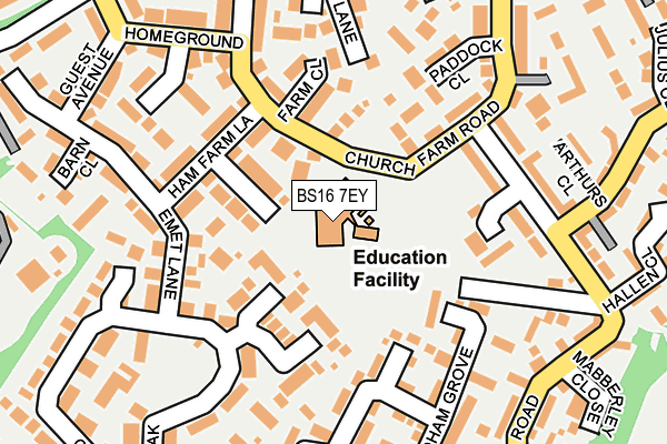 BS16 7EY map - OS OpenMap – Local (Ordnance Survey) BS16 7EY map - OS OpenMap – Local (Ordnance Survey)
