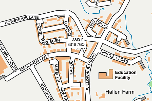 BS16 7GQ map - OS OpenMap – Local (Ordnance Survey) BS16 7GQ map - OS OpenMap – Local (Ordnance Survey)
