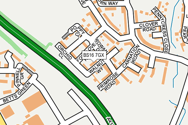 BS16 7GX map - OS OpenMap – Local (Ordnance Survey) BS16 7GX map - OS OpenMap – Local (Ordnance Survey)
