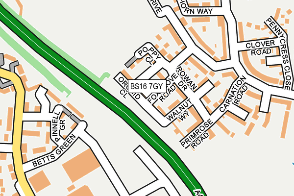 BS16 7GY map - OS OpenMap – Local (Ordnance Survey) BS16 7GY map - OS OpenMap – Local (Ordnance Survey)
