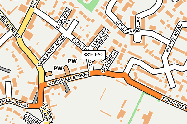 BS16 9AG map - OS OpenMap – Local (Ordnance Survey) BS16 9AG map - OS OpenMap – Local (Ordnance Survey)