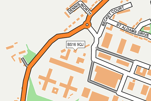 BS16 9QJ map - OS OpenMap – Local (Ordnance Survey) BS16 9QJ map - OS OpenMap – Local (Ordnance Survey)
