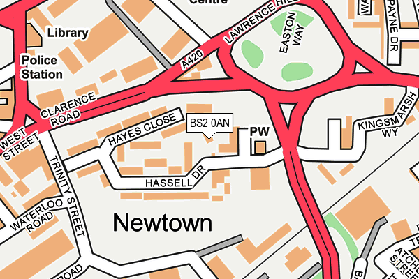 BS2 0AN map - OS OpenMap – Local (Ordnance Survey) BS2 0AN map - OS OpenMap – Local (Ordnance Survey)