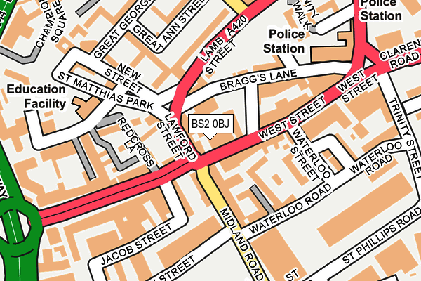 BS2 0BJ map - OS OpenMap – Local (Ordnance Survey) BS2 0BJ map - OS OpenMap – Local (Ordnance Survey)