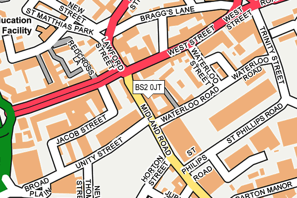 BS2 0JT map - OS OpenMap – Local (Ordnance Survey) BS2 0JT map - OS OpenMap – Local (Ordnance Survey)