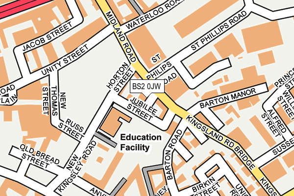 BS2 0JW map - OS OpenMap – Local (Ordnance Survey) BS2 0JW map - OS OpenMap – Local (Ordnance Survey)