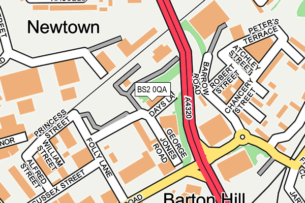 BS2 0QA map - OS OpenMap – Local (Ordnance Survey) BS2 0QA map - OS OpenMap – Local (Ordnance Survey)