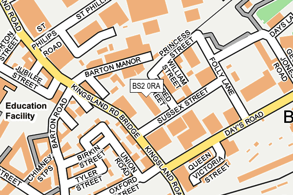 BS2 0RA map - OS OpenMap – Local (Ordnance Survey) BS2 0RA map - OS OpenMap – Local (Ordnance Survey)