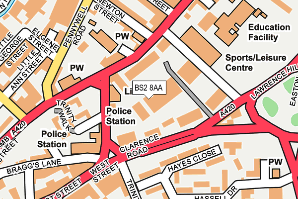 BS2 8AA map - OS OpenMap – Local (Ordnance Survey) BS2 8AA map - OS OpenMap – Local (Ordnance Survey)