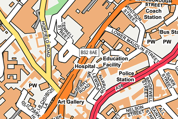 BS2 8AE map - OS OpenMap – Local (Ordnance Survey) BS2 8AE map - OS OpenMap – Local (Ordnance Survey)