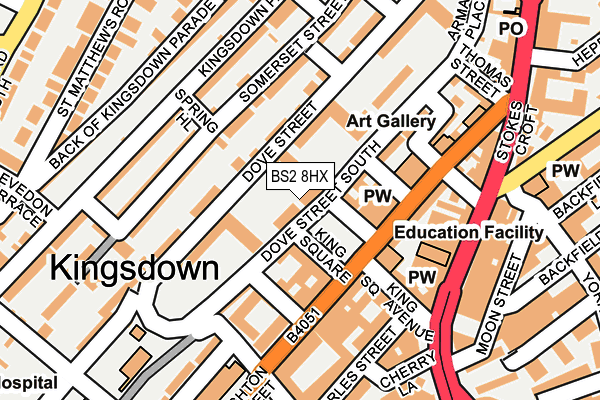 BS2 8HX map - OS OpenMap – Local (Ordnance Survey) BS2 8HX map - OS OpenMap – Local (Ordnance Survey)