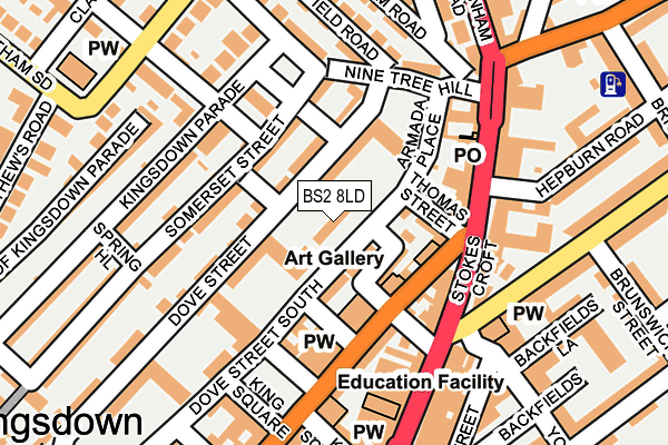 BS2 8LD map - OS OpenMap – Local (Ordnance Survey) BS2 8LD map - OS OpenMap – Local (Ordnance Survey)