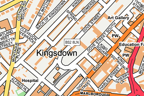 BS2 8LN map - OS OpenMap – Local (Ordnance Survey) BS2 8LN map - OS OpenMap – Local (Ordnance Survey)