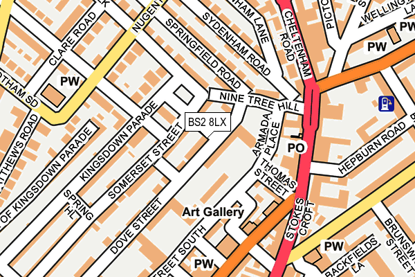 BS2 8LX map - OS OpenMap – Local (Ordnance Survey)