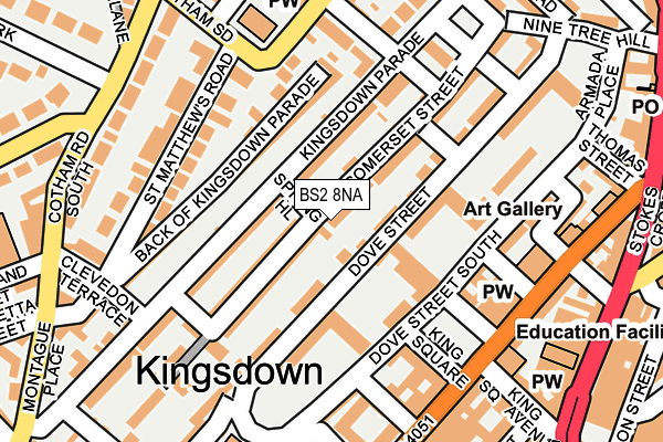BS2 8NA map - OS OpenMap – Local (Ordnance Survey) BS2 8NA map - OS OpenMap – Local (Ordnance Survey)