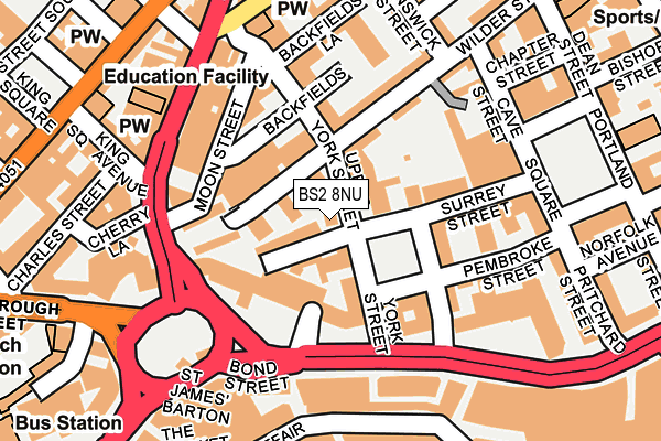 BS2 8NU map - OS OpenMap – Local (Ordnance Survey) BS2 8NU map - OS OpenMap – Local (Ordnance Survey)