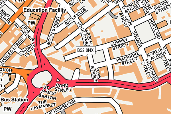 BS2 8NX map - OS OpenMap – Local (Ordnance Survey)