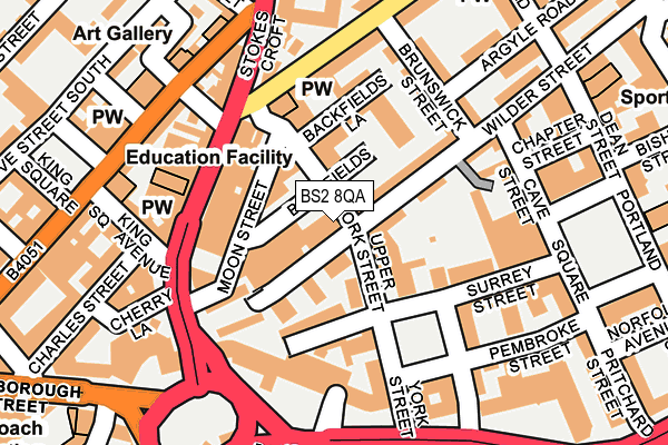 BS2 8QA map - OS OpenMap – Local (Ordnance Survey) BS2 8QA map - OS OpenMap – Local (Ordnance Survey)
