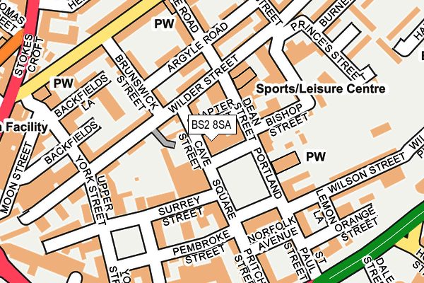 BS2 8SA map - OS OpenMap – Local (Ordnance Survey) BS2 8SA map - OS OpenMap – Local (Ordnance Survey)