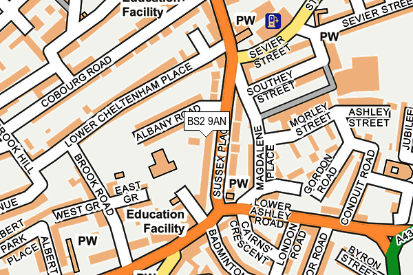 BS2 9AN map - OS OpenMap – Local (Ordnance Survey) BS2 9AN map - OS OpenMap – Local (Ordnance Survey)