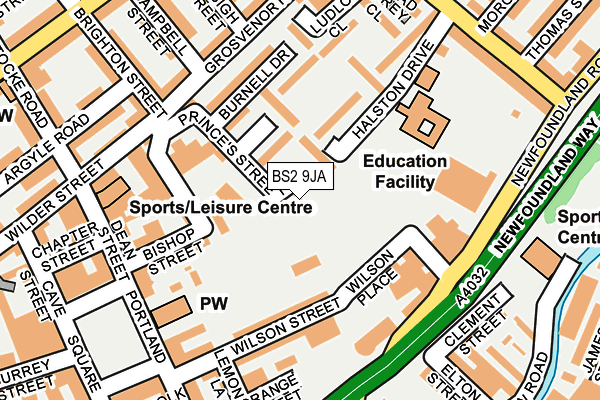 BS2 9JA map - OS OpenMap – Local (Ordnance Survey) BS2 9JA map - OS OpenMap – Local (Ordnance Survey)