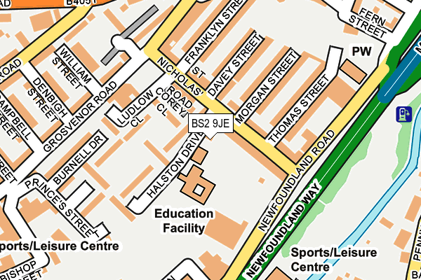BS2 9JE map - OS OpenMap – Local (Ordnance Survey) BS2 9JE map - OS OpenMap – Local (Ordnance Survey)