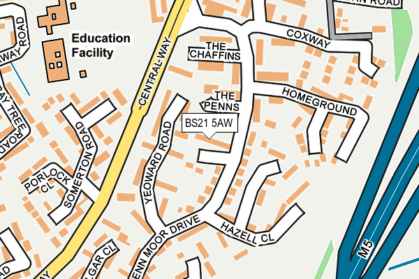 BS21 5AW map - OS OpenMap – Local (Ordnance Survey)