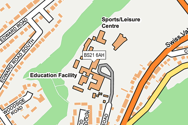BS21 6AH map - OS OpenMap – Local (Ordnance Survey)