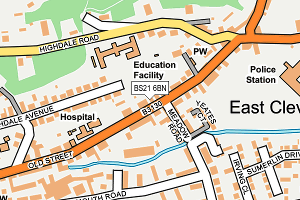 BS21 6BN map - OS OpenMap – Local (Ordnance Survey)