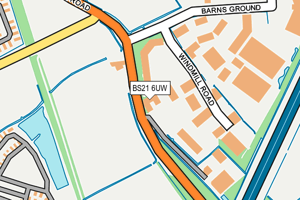 BS21 6UW map - OS OpenMap – Local (Ordnance Survey)
