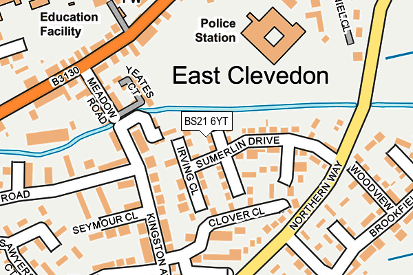 BS21 6YT map - OS OpenMap – Local (Ordnance Survey)