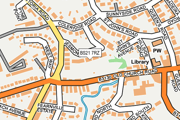 BS21 7RZ map - OS OpenMap – Local (Ordnance Survey) BS21 7RZ map - OS OpenMap – Local (Ordnance Survey)