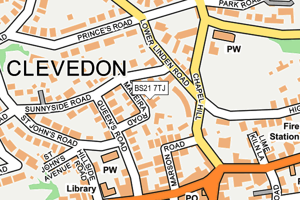 BS21 7TJ map - OS OpenMap – Local (Ordnance Survey)
