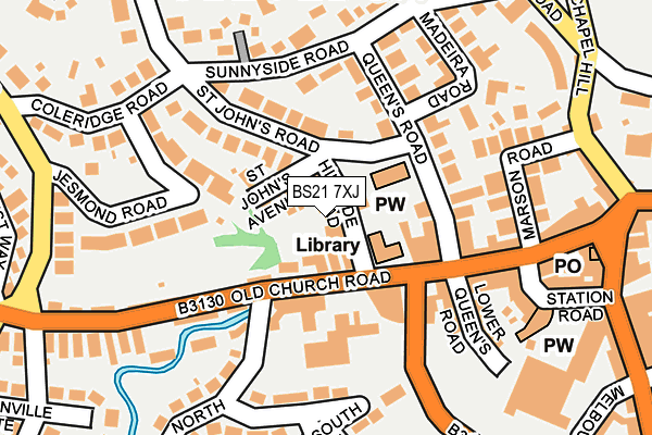 BS21 7XJ map - OS OpenMap – Local (Ordnance Survey) BS21 7XJ map - OS OpenMap – Local (Ordnance Survey)