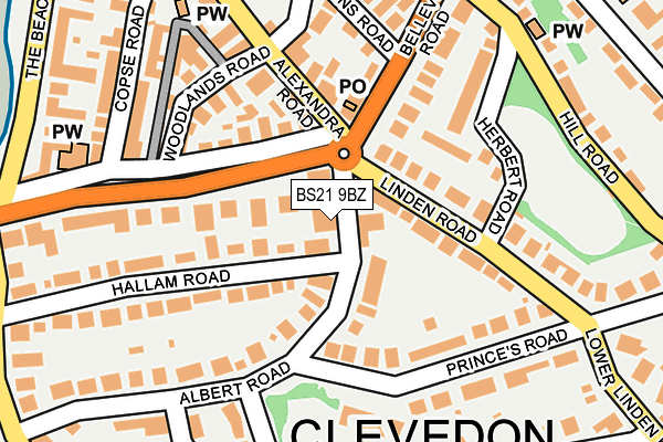 BS21 9BZ map - OS OpenMap – Local (Ordnance Survey) BS21 9BZ map - OS OpenMap – Local (Ordnance Survey)