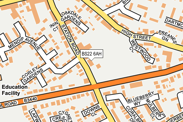 BS22 6AH map - OS OpenMap – Local (Ordnance Survey) BS22 6AH map - OS OpenMap – Local (Ordnance Survey)