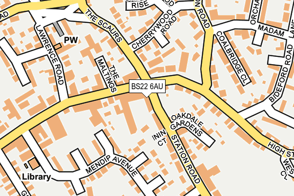 BS22 6AU map - OS OpenMap – Local (Ordnance Survey) BS22 6AU map - OS OpenMap – Local (Ordnance Survey)